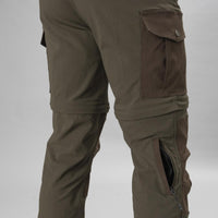 Pine Green/Demitasse Brown Seeland Mens Birch Zip-Off Trousers BACK2