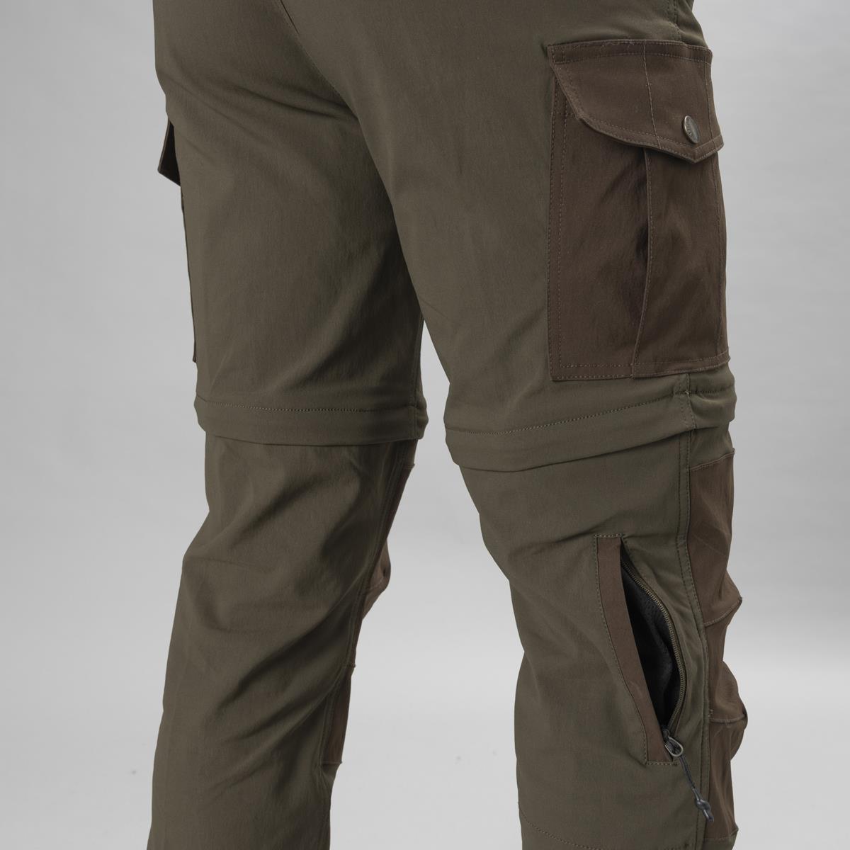 Pine Green/Demitasse Brown Seeland Mens Birch Zip-Off Trousers BACK2