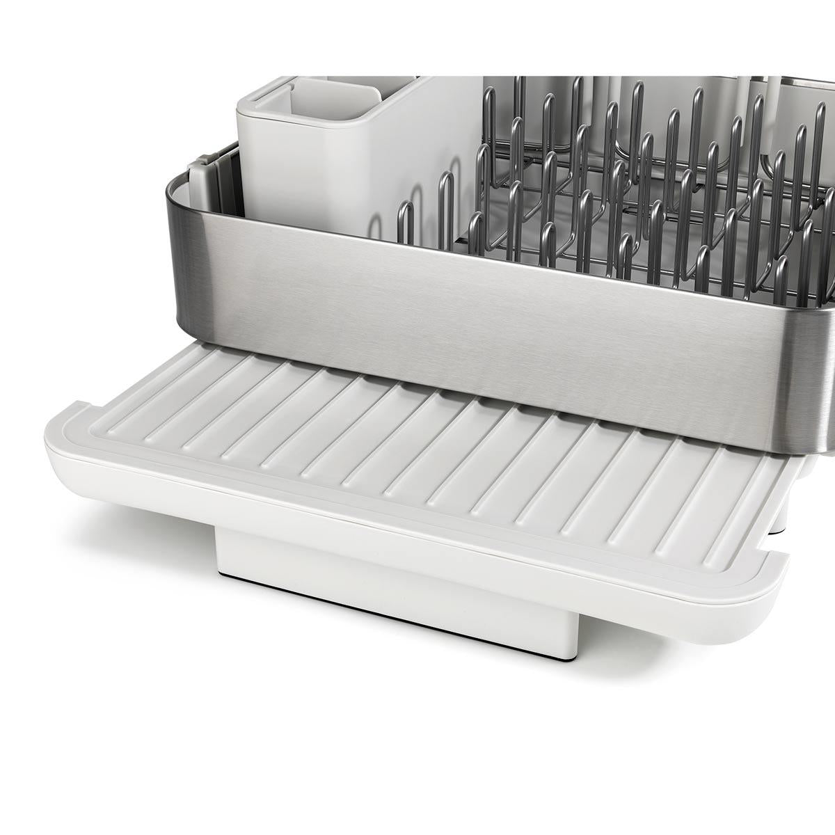 Joseph Joseph Extend Steel Plus Expandable Dish Drainer With Wine Glass Rack Expandable section