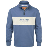 Vintage Indigo/Stone Schoffel Mens Trencrom 1/4 Zip Sweatshirt