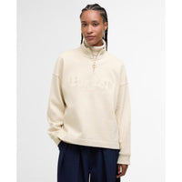 Oat Barbour Womens Sara Half Zip Sweatshirt Front