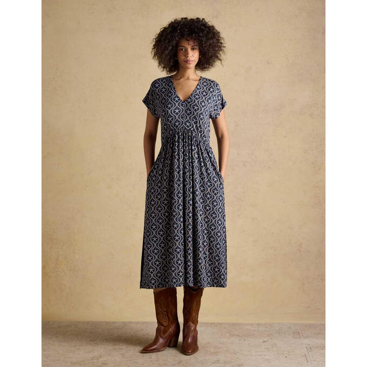 Joules Womens Nia Short Sleeve Jersey Midi Dress