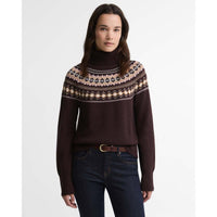 Seal Brown Barbour Womens Darwen Knitted Jumper FRONT