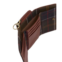 Brown/Classic Barbour Womens Rosa Leather French Purse Open
