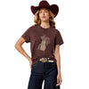 Chocolate Plum Ariat Womens Rebel With A Cause T-Shirt