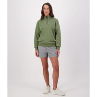 Clover Swanndri Womens Hazelwood Quarter Zip Jumper On Model