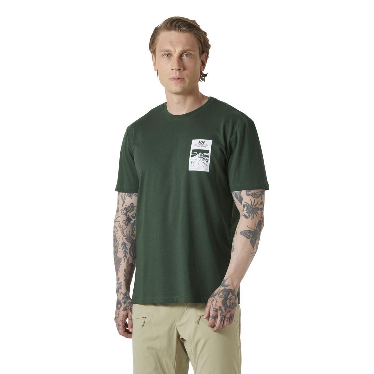 Jungle Green Helly Hansen Mens Massif Graphic T-Shirt model