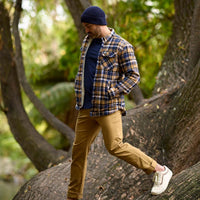 Navy/Cashew Swanndri Mens Morven Shirt Lifestyle