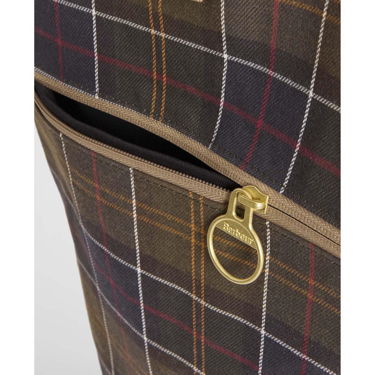Classic Tartan Barbour Transport Tote Bag zipper