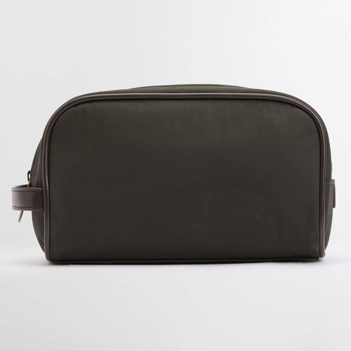 Olive/Beacon Barbour Mens Wax Washbag Back