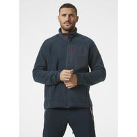 Navy Helly Hansen Mens Panorama Pile Fleece Block Jacket On Model