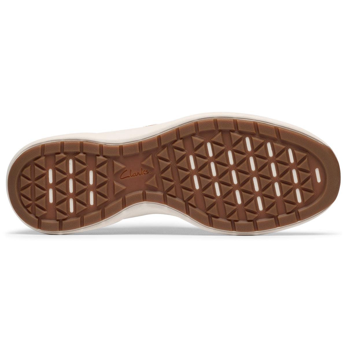 Dark Tan Leather Clarks Mens Mullan Moc Shoe Outsole