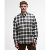 OLIVE Barbour Mens Telfield Regular Checked Shirt FRONT