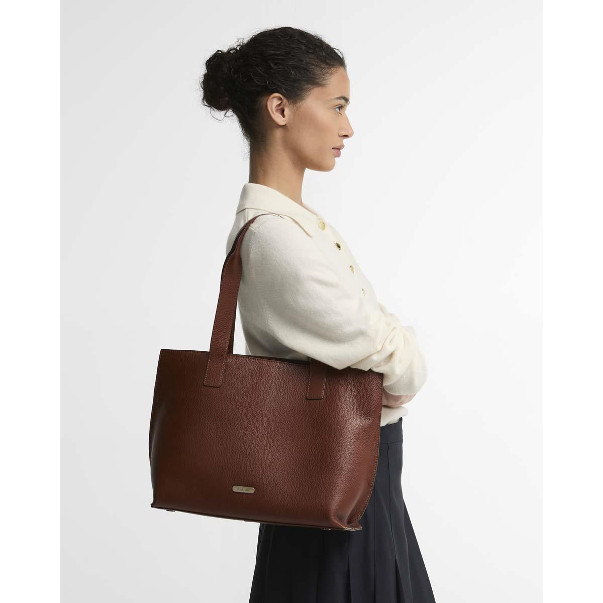 Barbour Alder Large Leather Tote Bag
