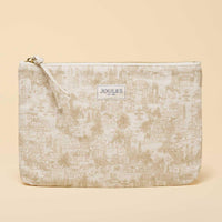 Neutral Toile De Jouy Joules Carrywell Zipped Pouch
