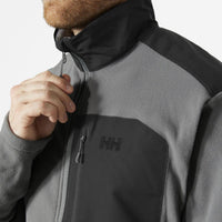 Concrete Helly Hansen Mens Daybreaker Block Microfleece Jacket collar