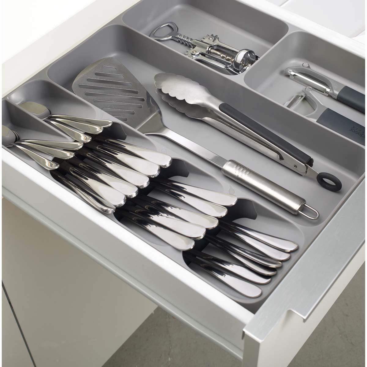 Grey Joseph Joseph DrawerStore Cutlery Utensil and Gadget Organiser drawer2