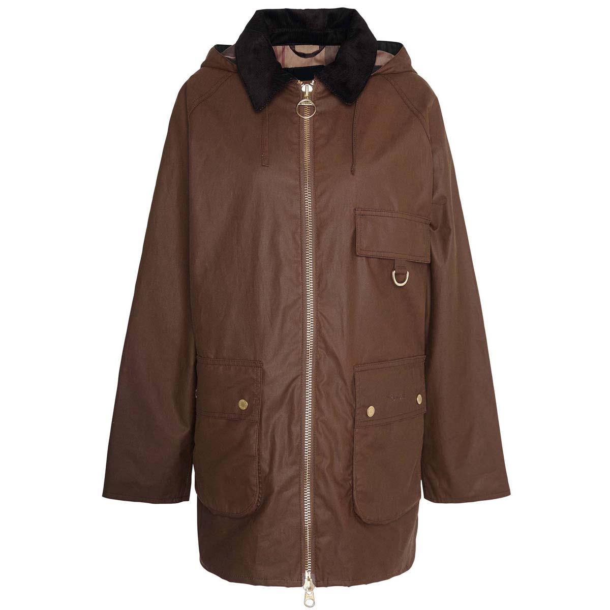 Bark/Muted Barbour Womens Highcleere Wax Jacket