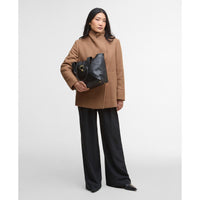 Black Barbour Womens Alder Leather Tote Bag ON Model