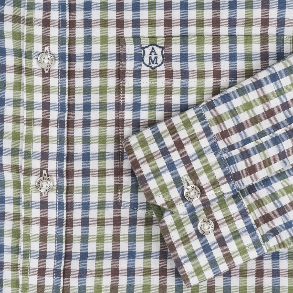 Cuff on Albert and Maurice Mens Taverner Check Shirt