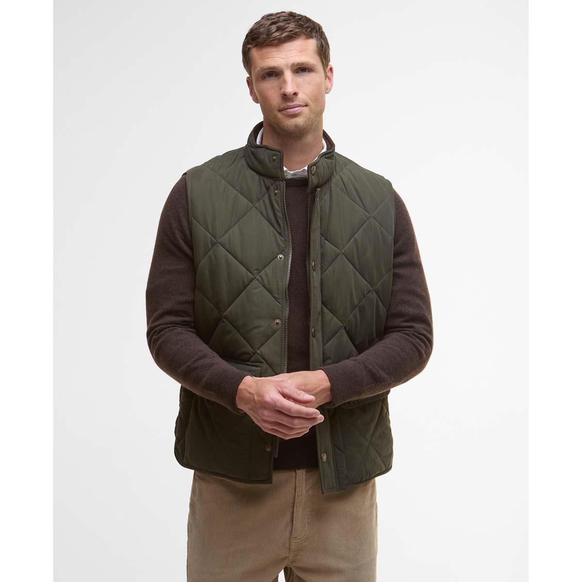 Barbour Mens Winter Lowerdale Quilted Gilet Dark Olive model