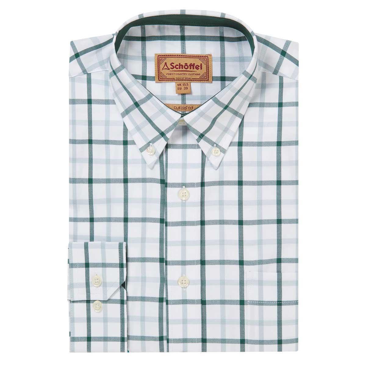 Deep Pine Check Schoffel Mens Brancaster Shirt