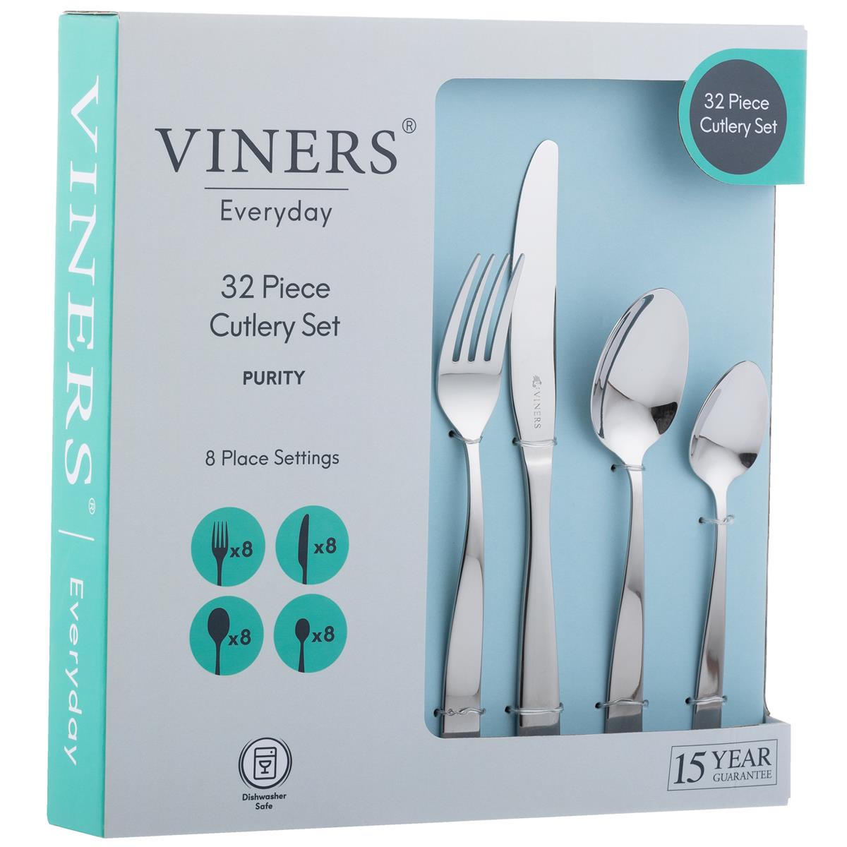 Viners Everyday Purity 18/0 32 Piece Cutlery Set