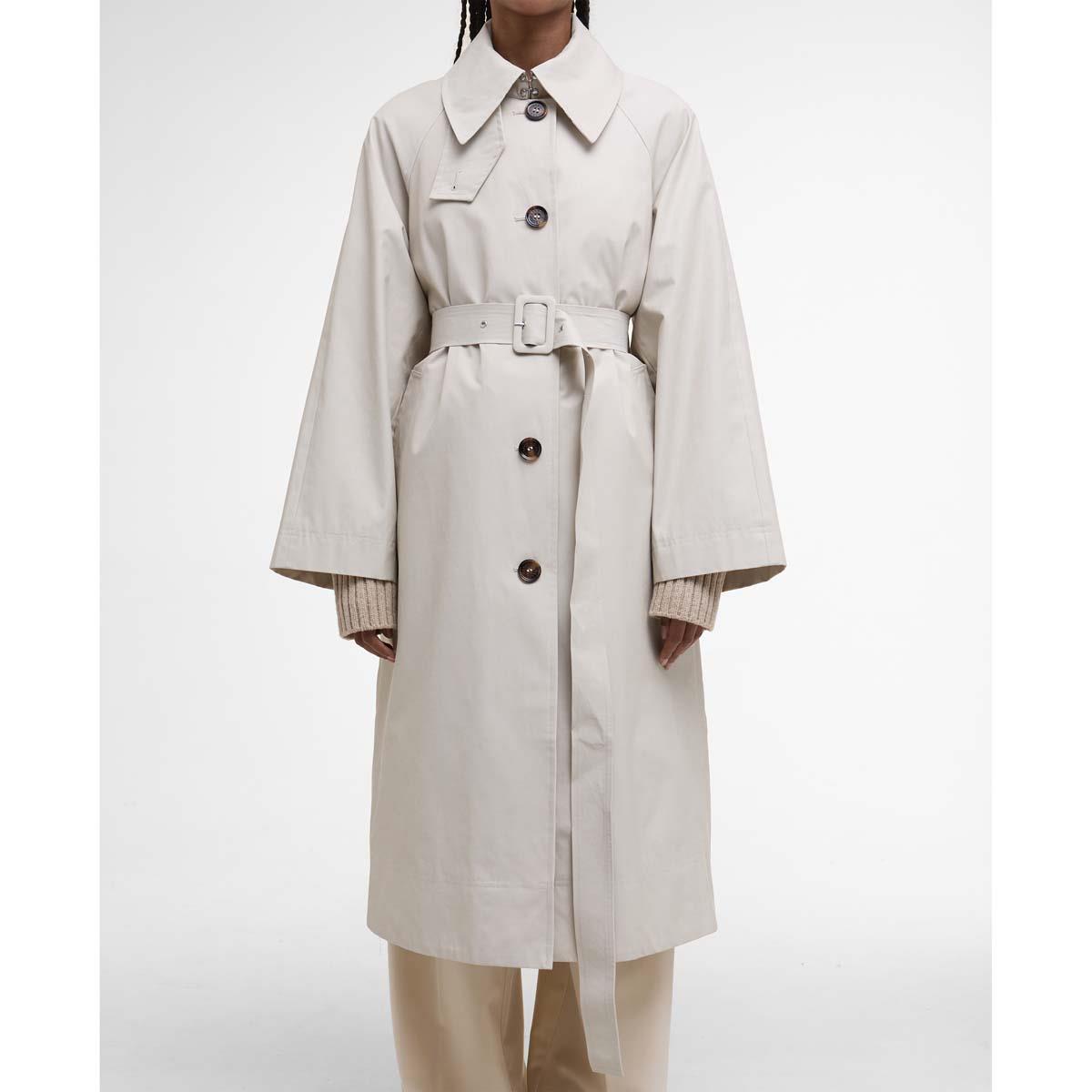 Mist/Hessian Tartan Barbour Womens Robyn Trench Showerproof Jacket Belt