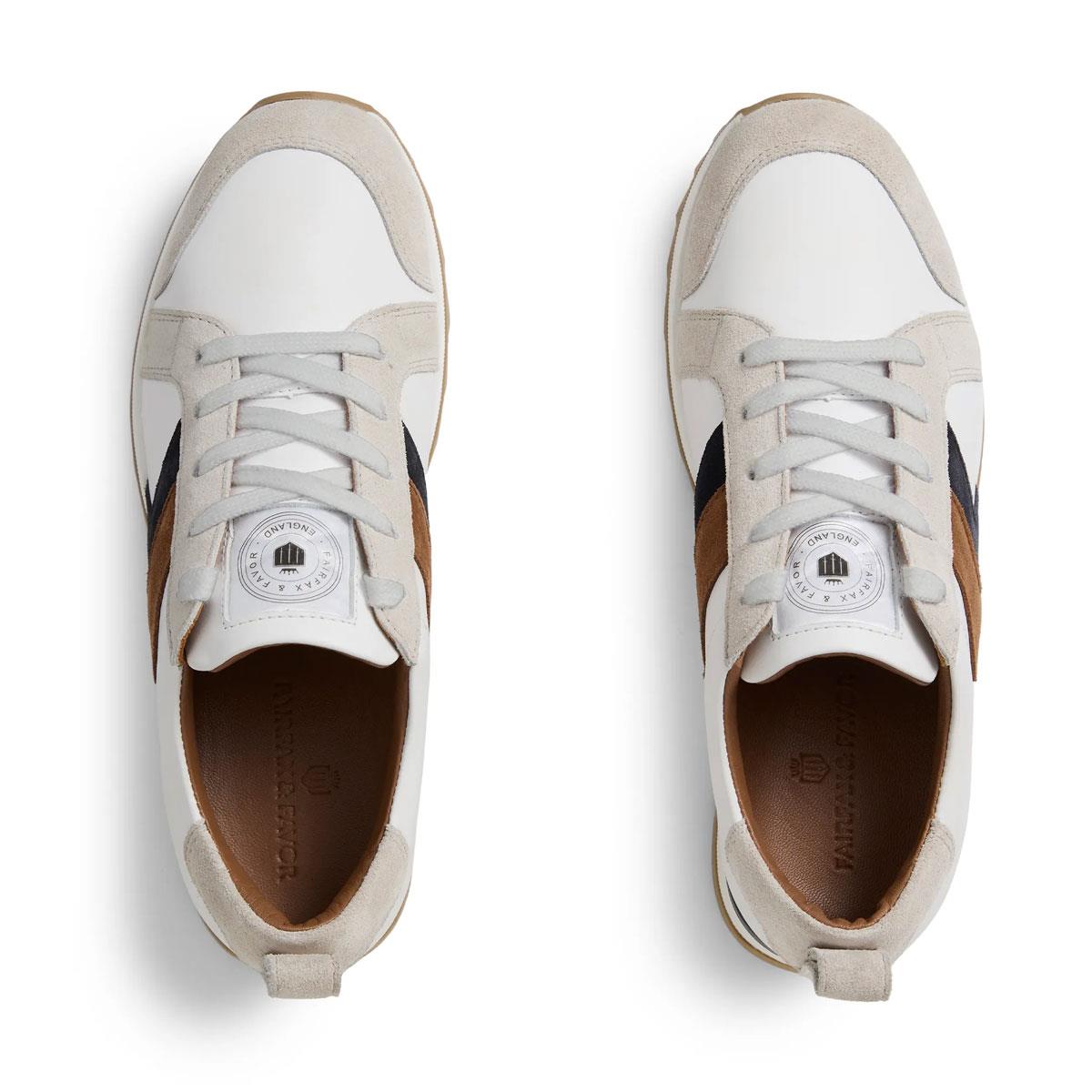 Tan and Navy White Fairfax & Favour Womens Xandra Trainer
