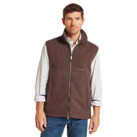 Mahogany Schoffel Mens Oakham Retro Fleece Gilet On Model