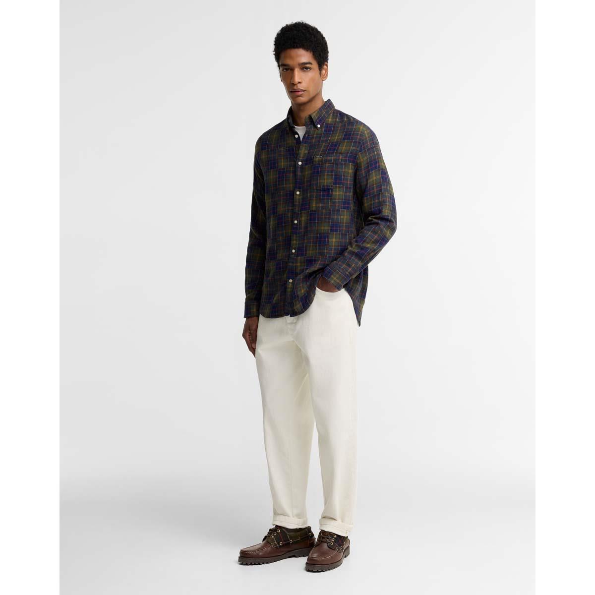 Classic Tartan Barbour Mens Sault Tailored Tartan Shirt On Model