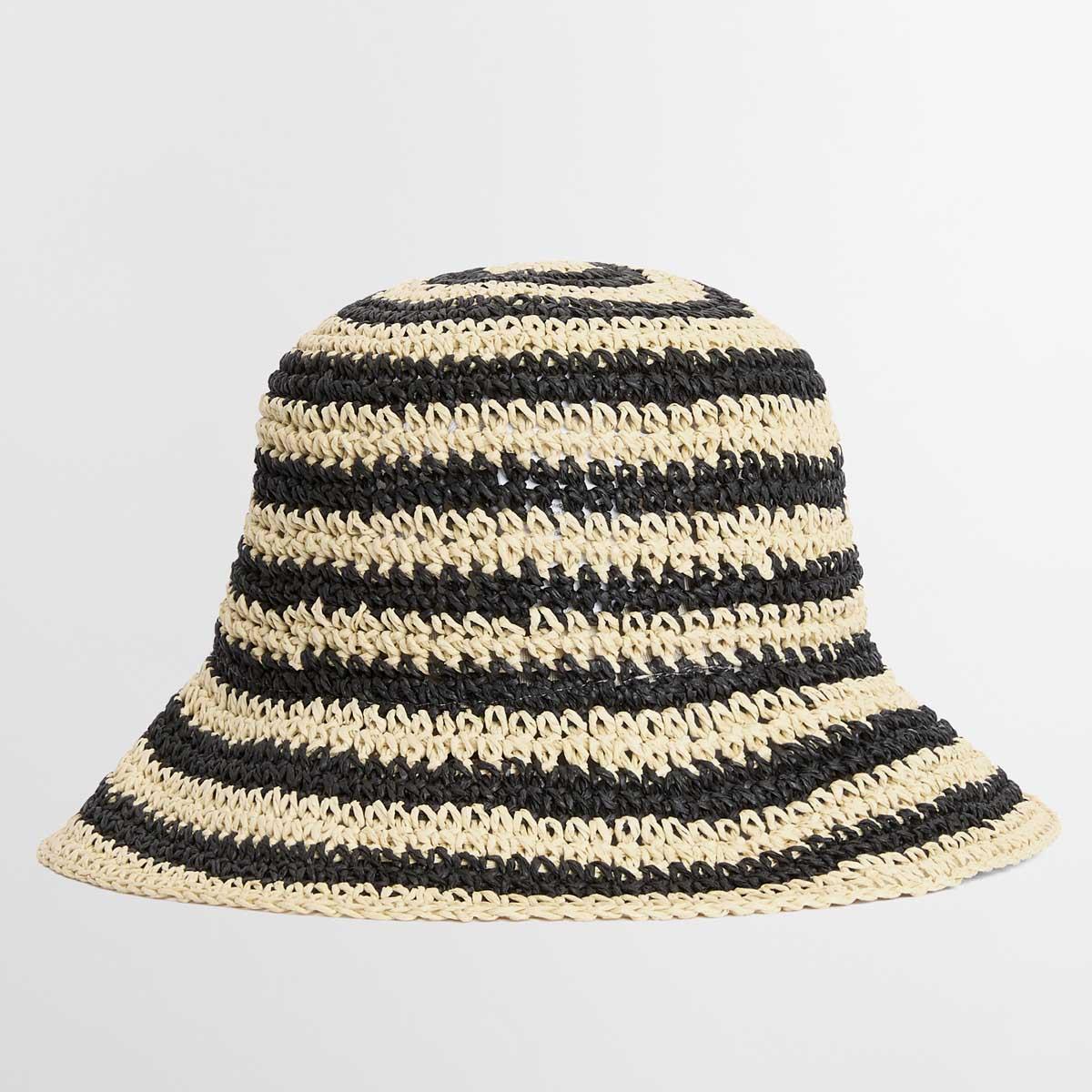 Black/Ecru Barbour Womens Annie Crochet Hat Back