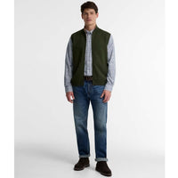 Olive Barbour Mens Marcus Knitted Gilet On Model