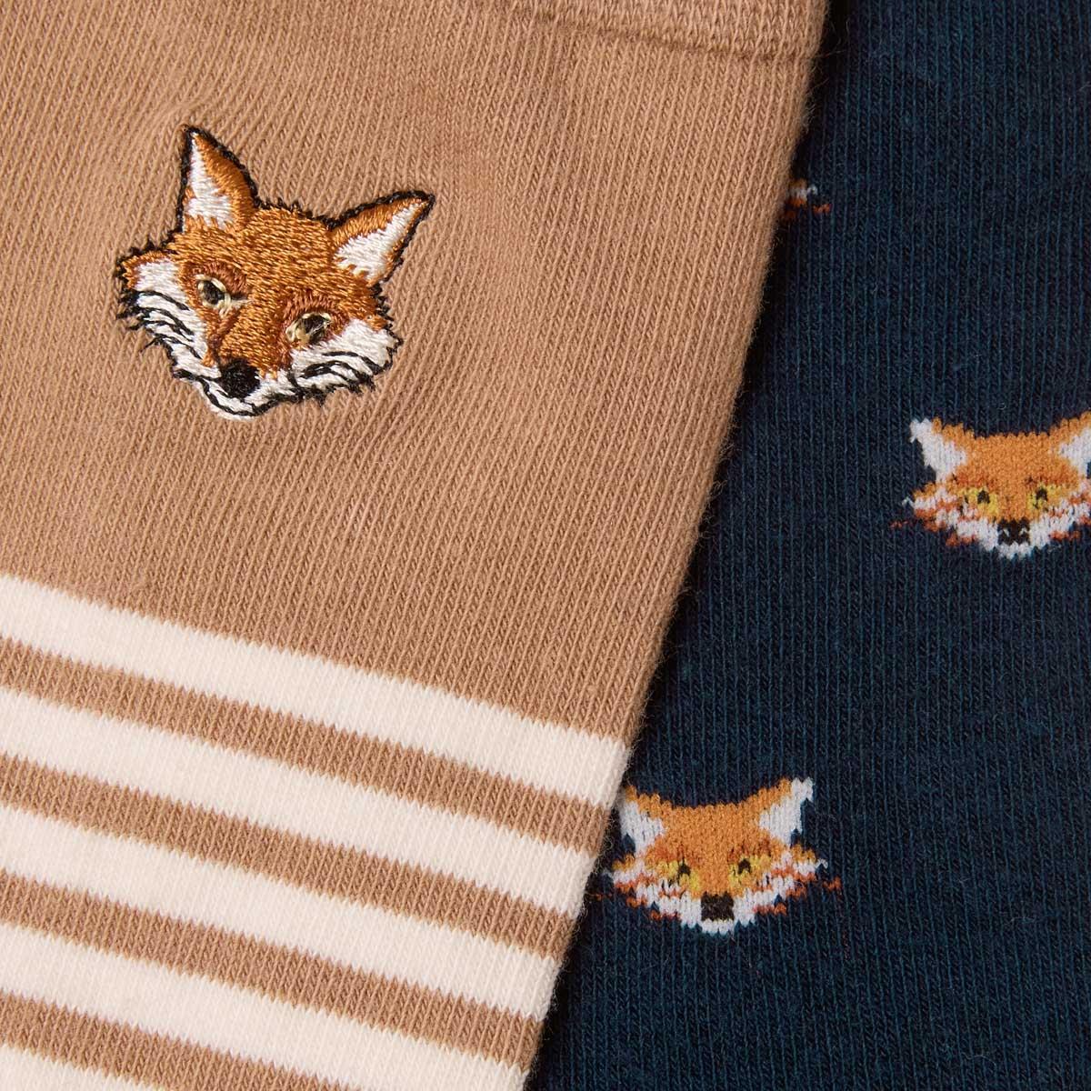 Joules Mens Kingsbury Socks 2 Pack Foxes