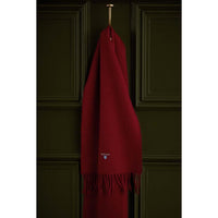 Biking Red Barbour Unisex Plain Lambswool Scarf Lifestyle