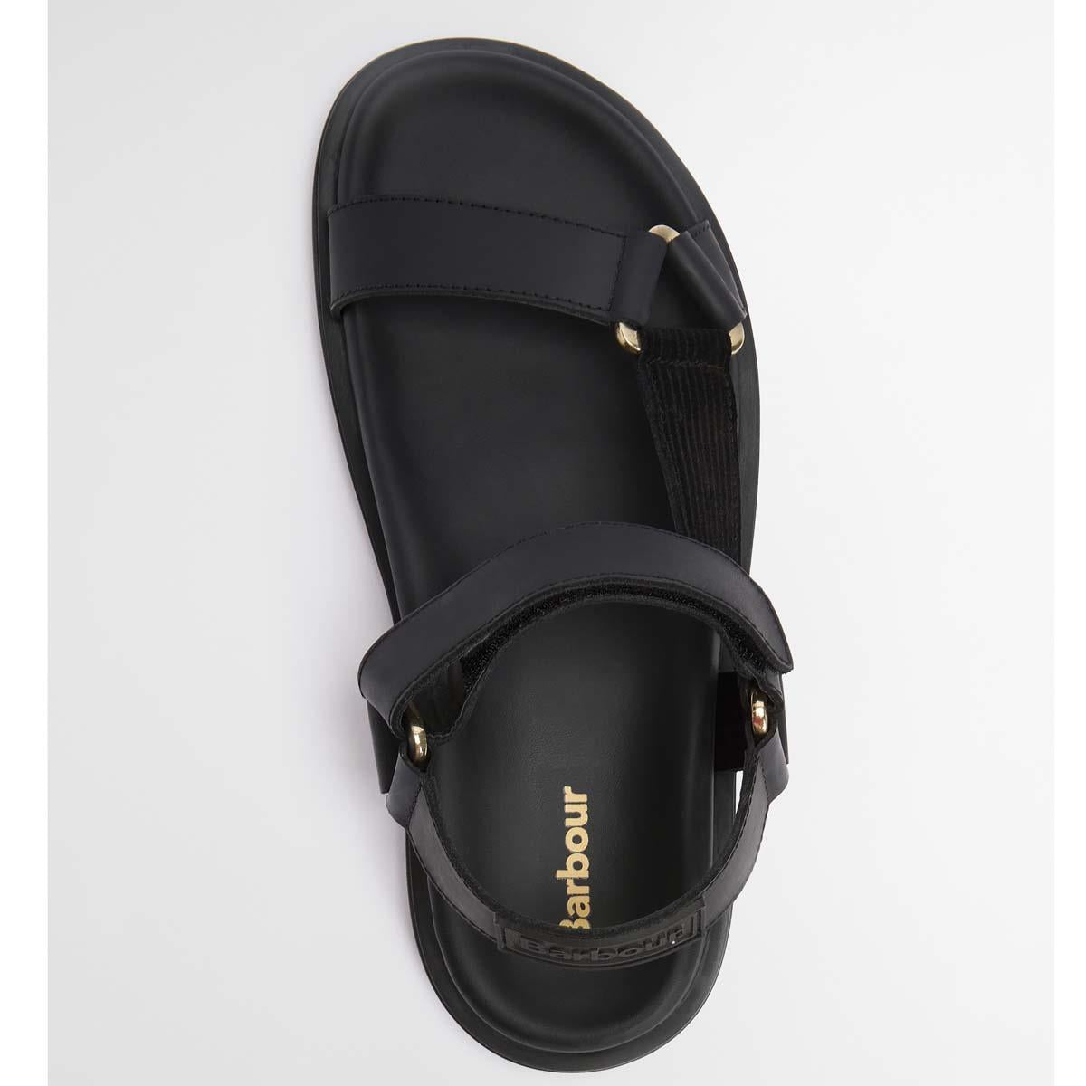 Black Barbour Womens Caitlin Sandal top
