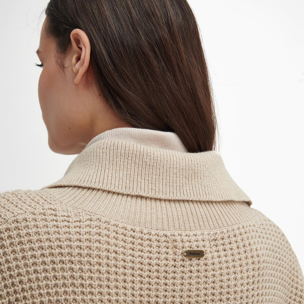 Oatmeal Multi Check Barbour Woodside Shirt Model