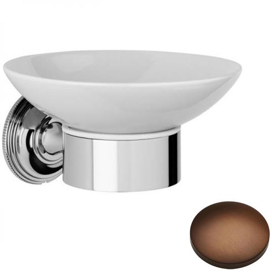Country Bronze Samuel Heath Style Moderne Soap Holder White Ceramic N6634W