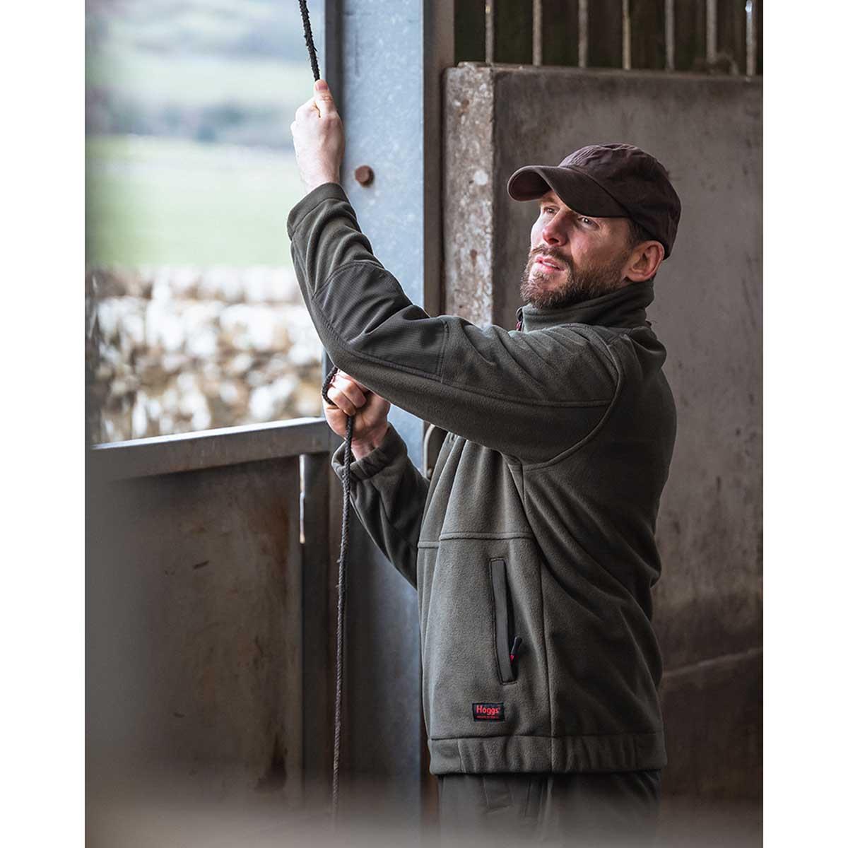 Hoggs Of Fife Mens Green King II 1/4 Zip Bonded Fleece