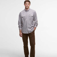 Fired Brick Barbour Mens Fenn Regular Thermo Weave Gingham Shirt model