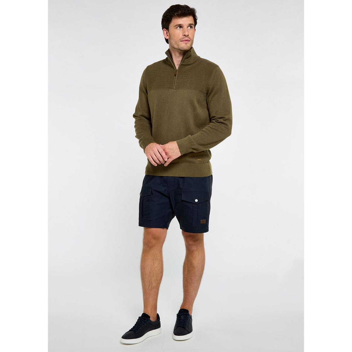 Kelp Dubarry Mens Spillane Quarter Zip Jumper On Model Full Length