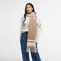 Hessian Barbour Womens Harriet Twill Scarf on model