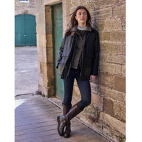 Sage/Classic Barbour Womens Modern Border Wax Jacket Lifestlye