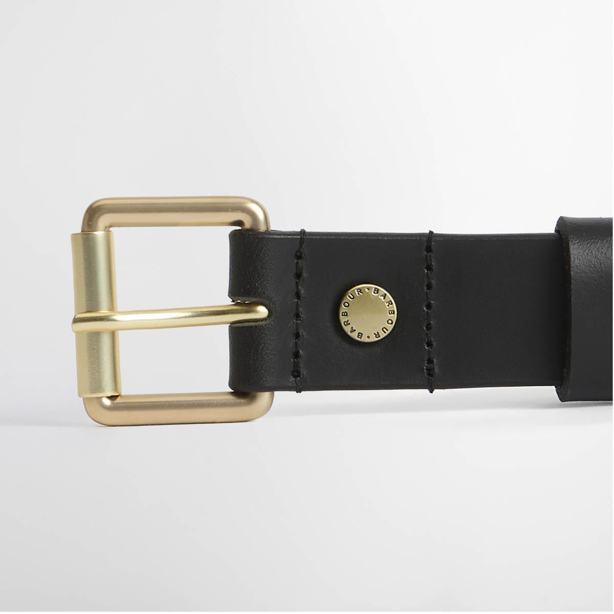 Black Barbour Maia Leather Belt buckle