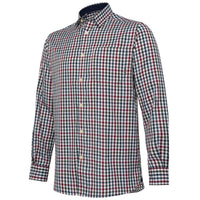 White & Bordeaux Check Beretta Mens Ellis LS Shirt