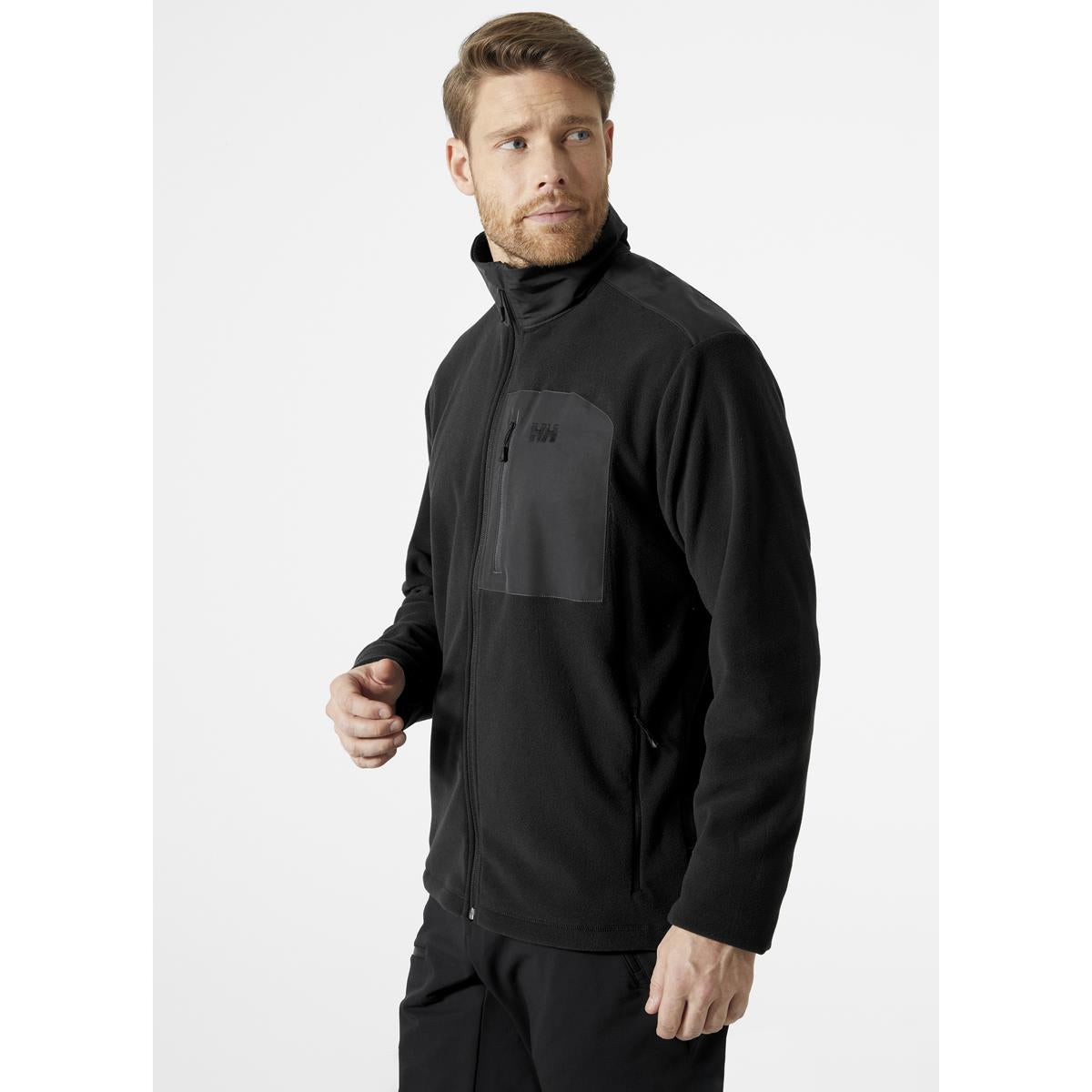 Black Helly Hansen Mens Daybreaker Block Microfleece Jacket on model