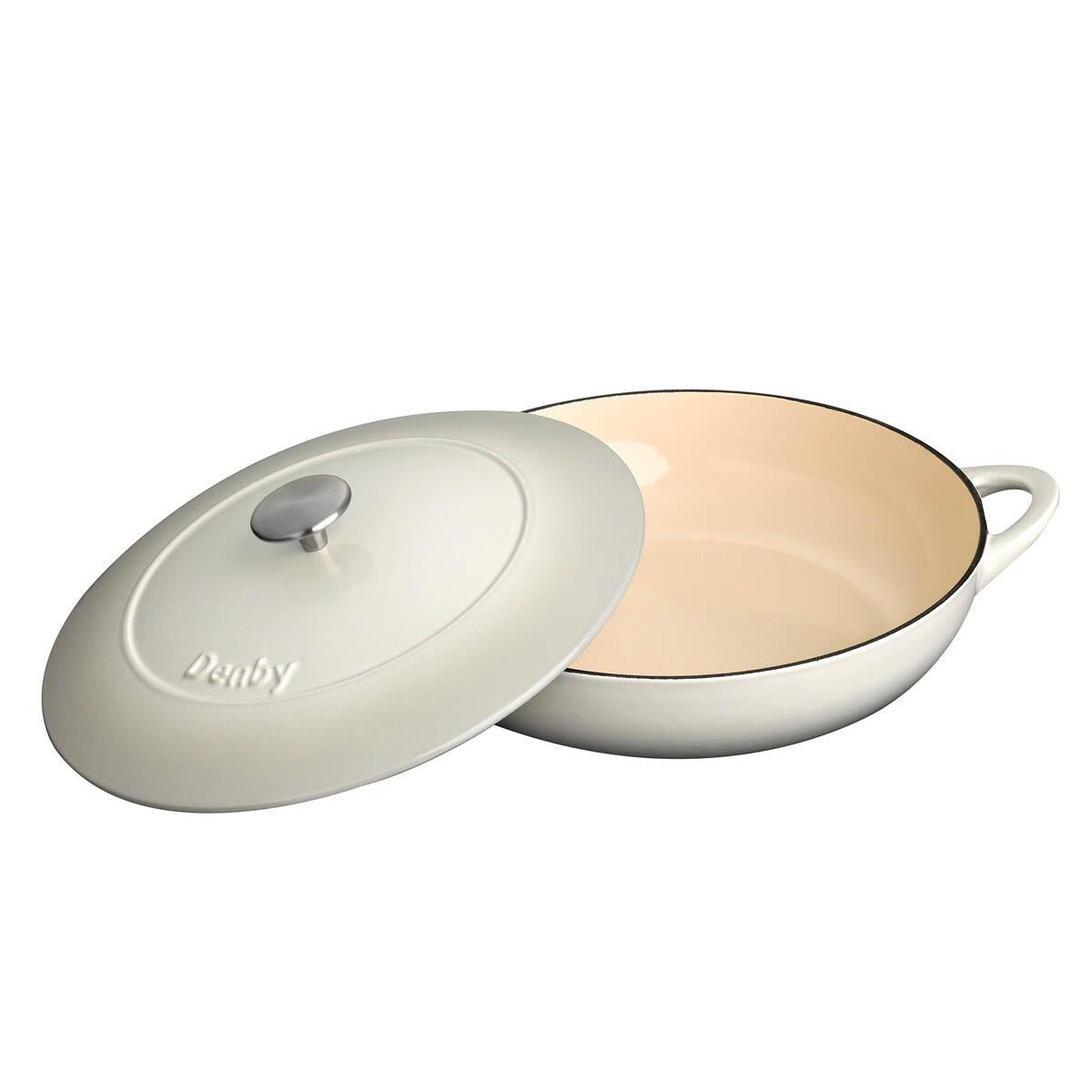 Denby Natural Canvas 30cm Cast Iron Shallow Casserole Dish