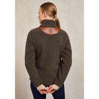 Khaki Borg Holland Cooper Womens Country Borg Fleece Jacket On Model Back