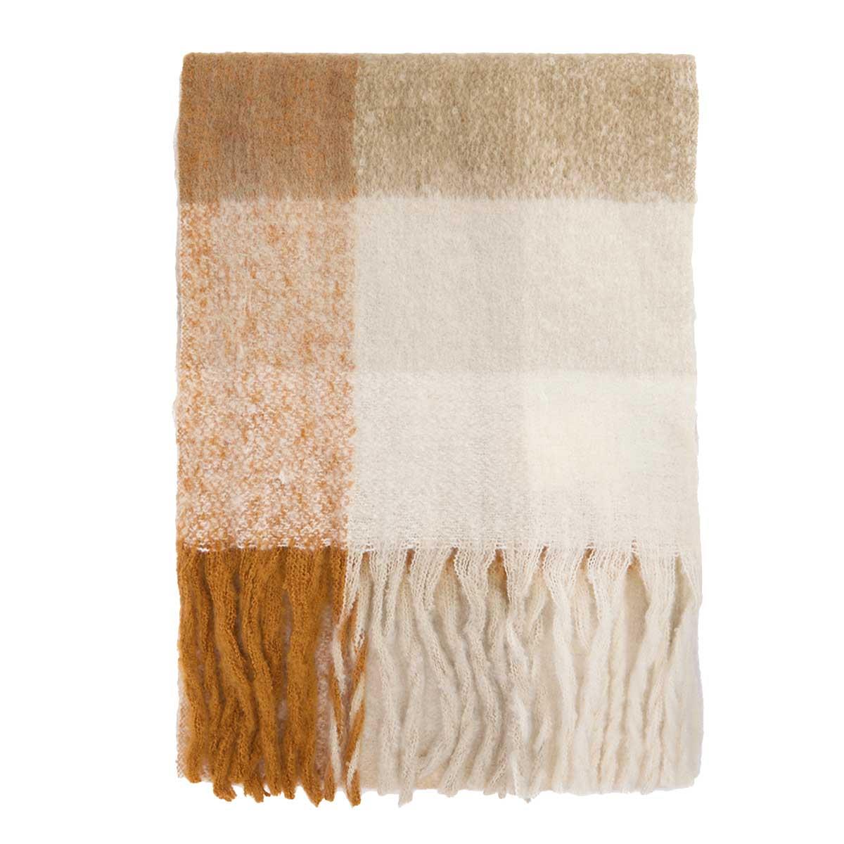 Mustard Check Barbour Womens Marie Scarf