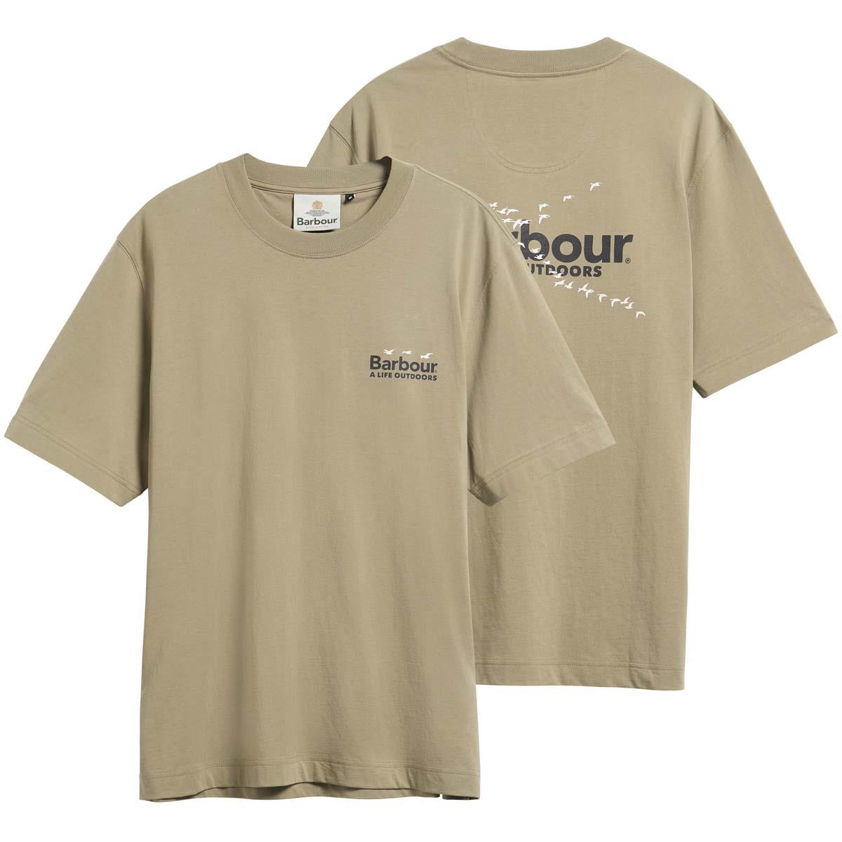 Barbour Mens Fly Home Relaxed Graphic T-Shirt F/B